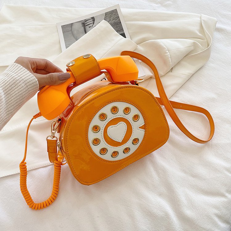 MOJOYCE-Telephone Shaped PU Leather Shoulder Bag