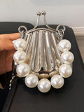 Mojoyce-Original Mini Shell Shape Pearl Chain Shoulder Bag