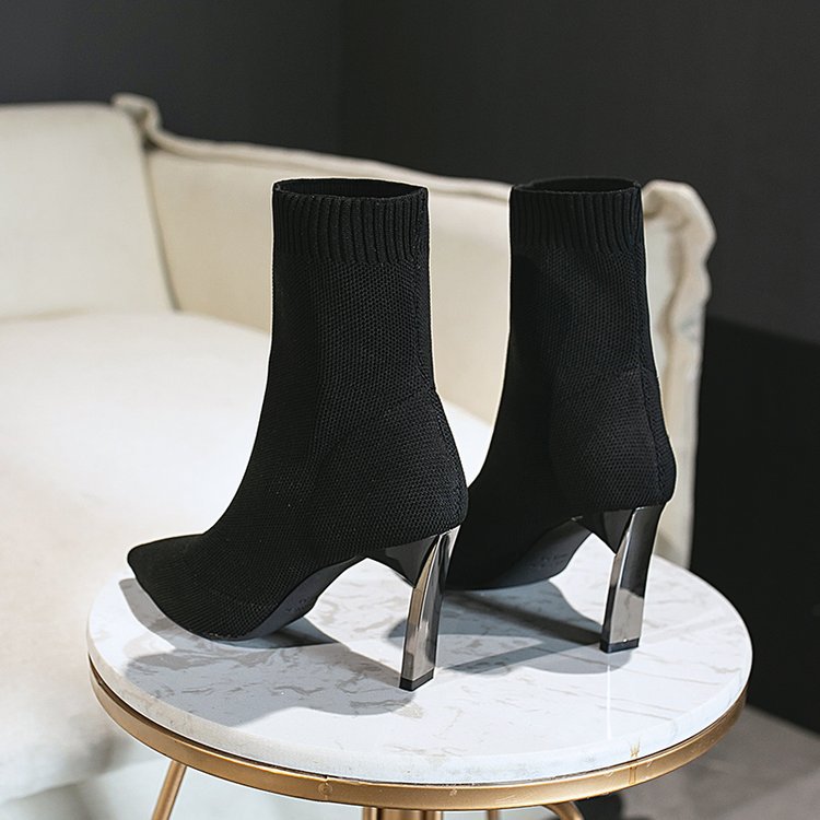 MOJOYCE-Knitted thick-heeled high-heeled socks