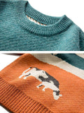 Mojoyce-Farm Land Jacquard Knit Sweater