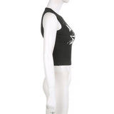MOJOYCE-Y2K tanks spring Summer outfits Guitar Ribbed Cropped Tank Top