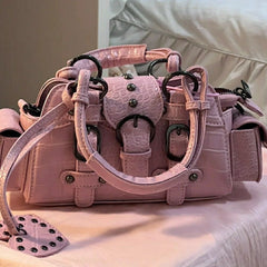 MOJOYCE-Buckle Babe Pink Shoulder Bag