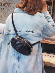 Mojoyce-Wave Pattern Rhombic One Shoulder Chain Bag