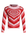 Mojoyce-Heart Jacquard Argyle Jumper Sweater