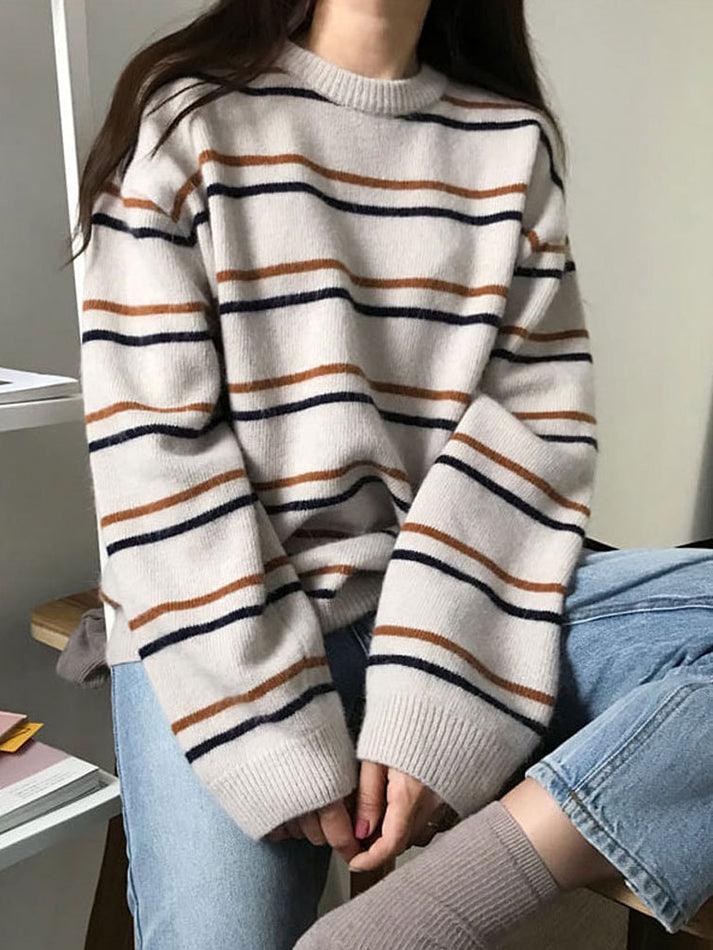 Mojoyce-New Student Striped Sweater