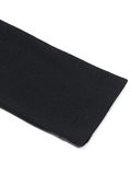 Mojoyce-Off Shoulder Black Ribbed Long Sleeve Knit Top